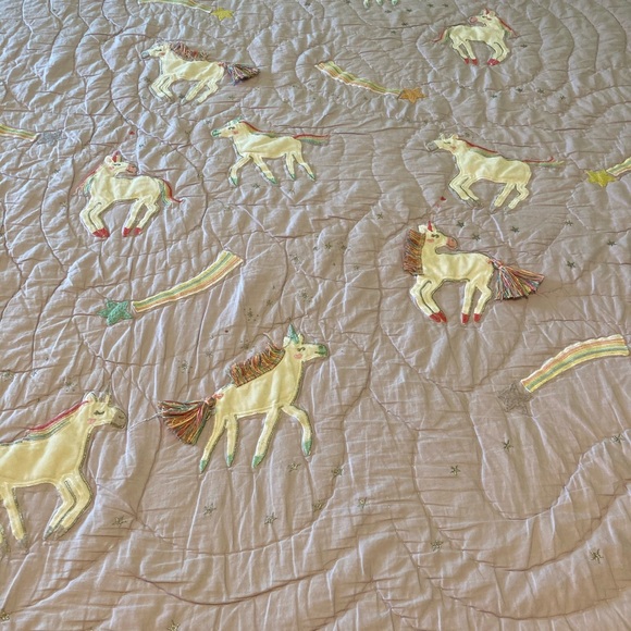 Pottery Barn Kids queen lavender unicorn quilt - Picture 5 of 9